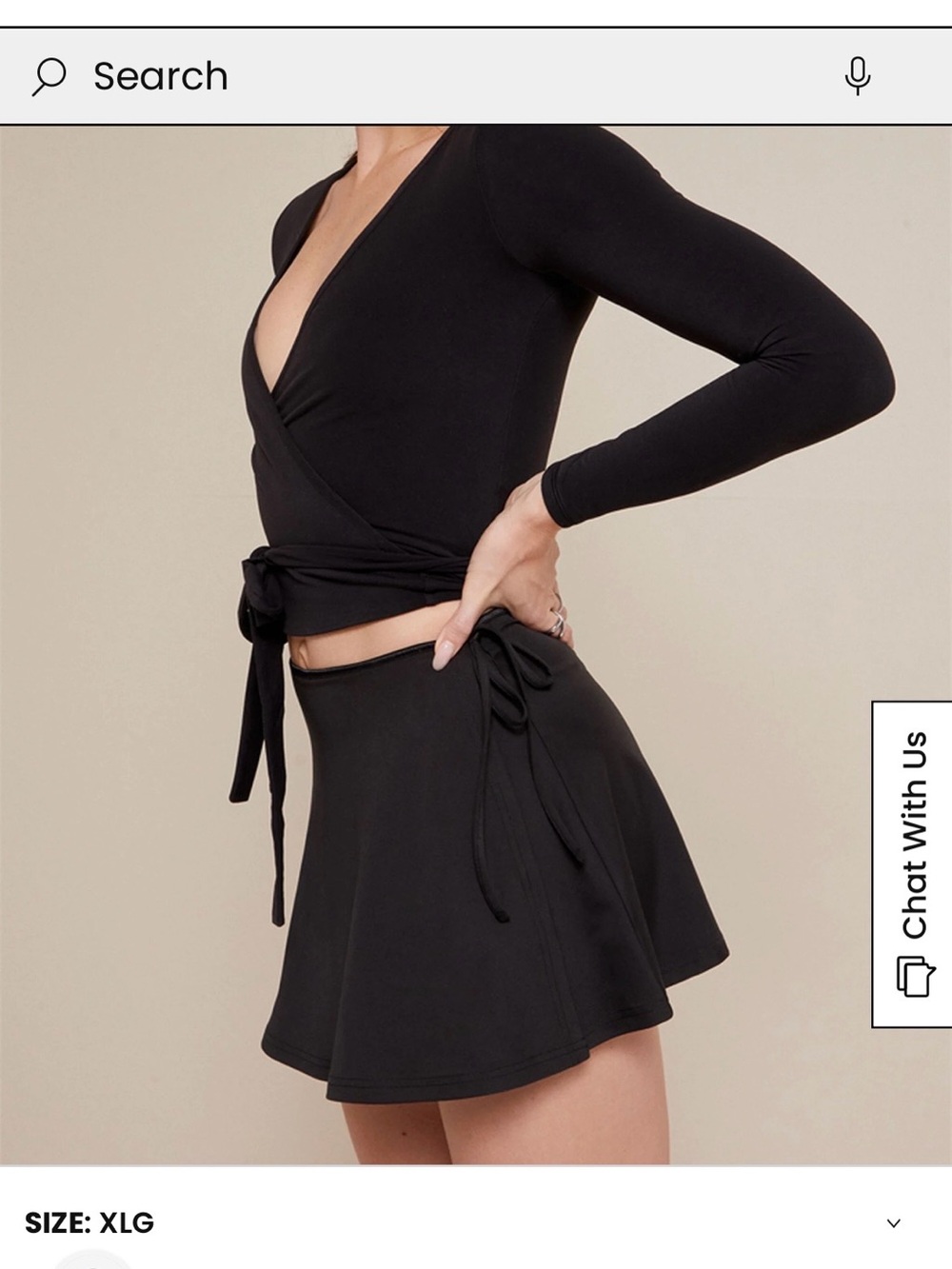 PACSUN WHISPER Active Black Leila Wrap Mini Skort